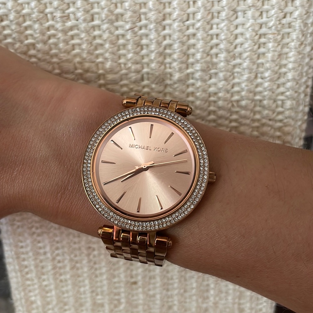 Michael Kors Women's Darci Rose Gold-Tone Stainless Steel Bracelet Watch